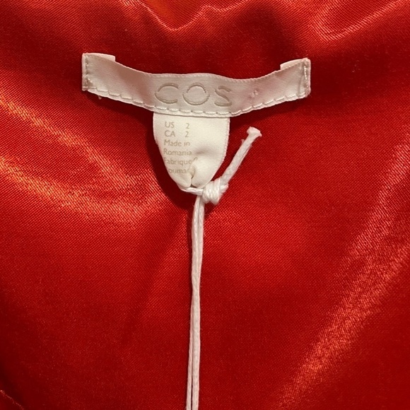 COS Red Orange Silky Cami Top- Size 2 - Picture 7 of 11